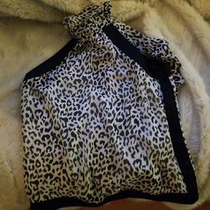 Beautiful leopard print tie neck top